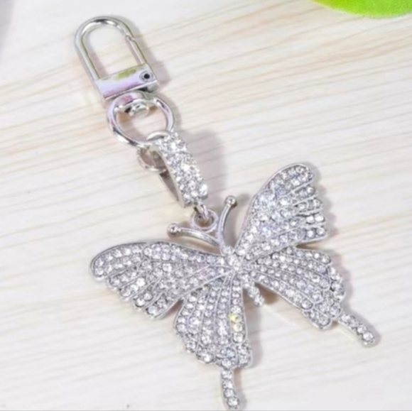 Rhinestone Butterfly Silver/Golden Charm - Picture 3 of 8